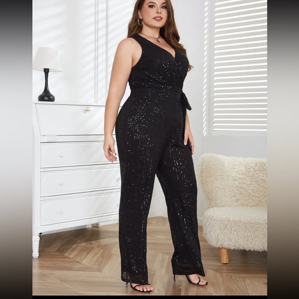 Black sequin jumpsuit